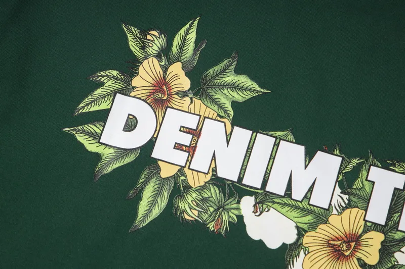 D310 #DENIM TEARS Kapok classic pure cotton loose unisex white short-sleeved T-shirt 38 p100 black, white, green, pink, blue